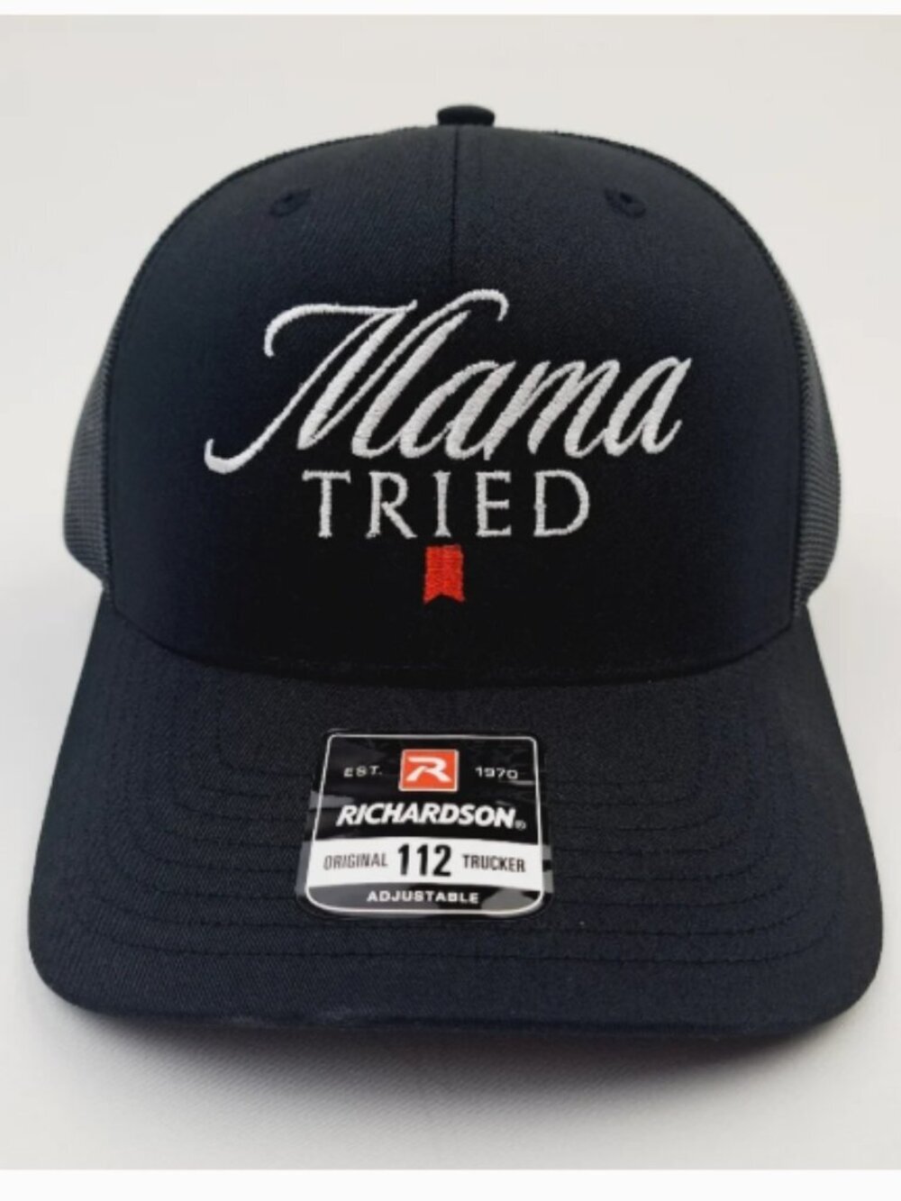 Mama Tried Richardson 112 Trucker Hat Black Mesh Snapback